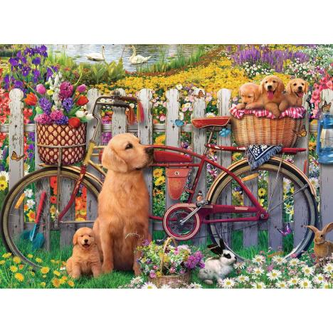 Cute Dogs in the Garden 500pc Jigsaw Puzzle Extra Image 1